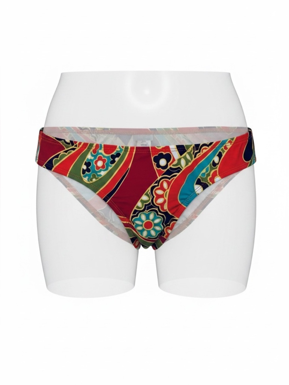 Athleta Swinging 60s Bikini Bottom Small Multicolor Floral Low Rise Swim‎ NWOT